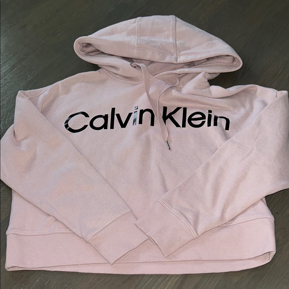 Calvin Klein Cropped Pink Hoodie